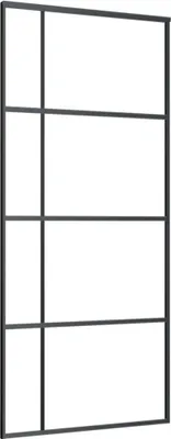 Zdjęcie produktu dla vidaXL Drzwi przesuwne ESG szkło i aluminium matowe 90x205 cm czarne