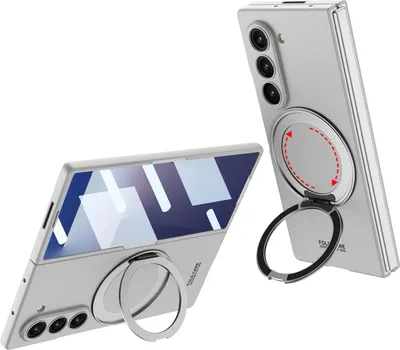Immagine prodotto di Per Samsung Galaxy Z Fold7 5G GKK Custodia ultra sottile con anello a 360 gradi argento