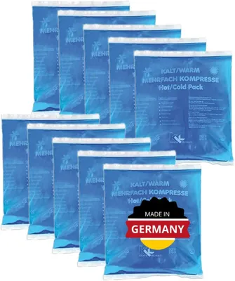 Image de Compresses froides et chaudes réutilisables, lot de 10, dimensions 13x14 cm, adaptées au micro-ondes, pour