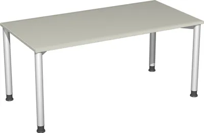 Produktbild von Geramöbel Schreibtisch höhenverstellbar, 1600x800x680-800, Lichtgrau/Silber, S-555103-LS
