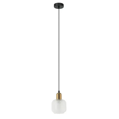 Zdjęcie produktu dla Lampa wisząca Lamezia brąz antyczny-czarna-biała 1xE27x40W szkło wym:96x14x14cm IP20 Italux