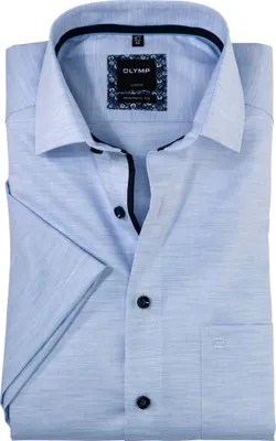 Produktbild von Olymp Herren Hemd Modern Fit Kurzarm Global Kent Kragen Blau Größe 48