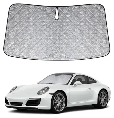 Productafbeelding van Zonnedeksel voor de voorruit van een Porsche 911 992 (2018-2026), opvouwbaar, 6-laags, met UV-bescherming