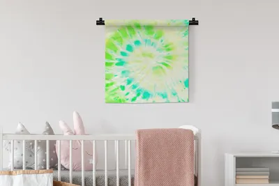 Produktbild von MuchoWow® Wandteppich Wandbehang Sommer - Krawattenfärbung - Weiß 60x60 cm Tapisserie Dekoration Wandtuch - Dekorationen - Wand Decke