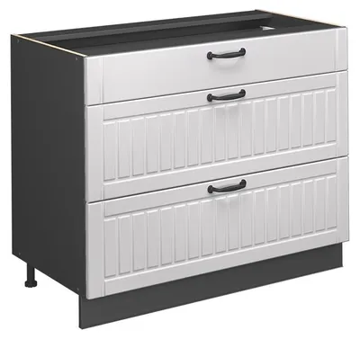 Immagine prodotto di Mobiletto base per cucina Vicco Fame-Line Bianco rustico/Antracite 100 cm senza piano di lavoro, Model 61630