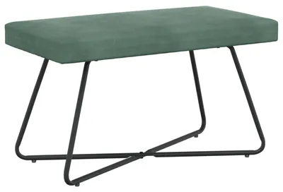 Image de vidaXL Banc Meergrün, 80 x 40 x 45 cm, revêtement en velours
