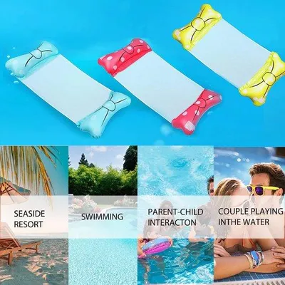 Produktbild von Famanu Luftmatratze Schwimmbad - Aufblasbare Wasserhängematte, Schwimmliege für Erwachsene