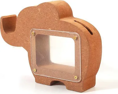 Produktbild von Elefanten Spardose aus MDF Holz 15 x 11 x 3 cm