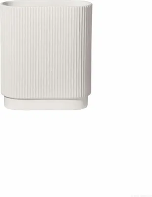 Produktbild von ASA Selection art deco Vase, Blumenvase, Dekovase, Steingut, Weiß, H 20 cm, 63012091