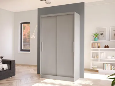 Obrázok produktu pre Úzka šatníková skriňa 100 cm s posuvnými dverami ARAPO 1 - kašmír
