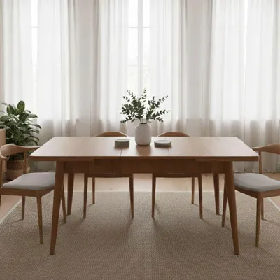 Immagine prodotto di Dmora Tavolo Allungabile Dorotea 80x130x77h cm Marrone Noce, Allungabile 8 Posti