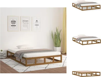 Produktbild von vidaXL Massivholzbett Honigbraun 120x190 cm -  Betten & Bettgestelle