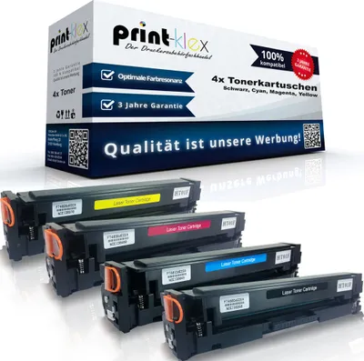 Produktbild von 4x Kompatible Tonerkartuschen für HP ColorLaserJet Pro MFP M 280 Series Color LaserJet Pro MFP M 281 fdn Color LaserJet Pro MFP M 281 fdw CF540X CF541X CF543X CF542X BK CY MA YE - Office Pro Serie