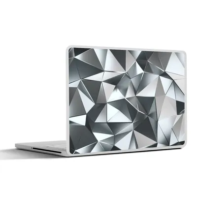 Produktbild von MuchoWow® Laptop Aufkleber Sticker Cover 3D - Abstrakt - Silber 32.5x23.5 cm - Sticker für Laptop - Selbstklebend