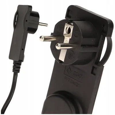 Produktbild von Orno Uni-Schuko Winkelstecker Ultraflach Schwarz Kabel 1,5m