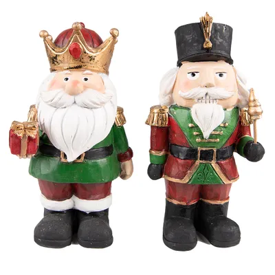 Obrázek produktu pro Clayre & Eef Louskáček figurka 21 cm červená zelená plastová
