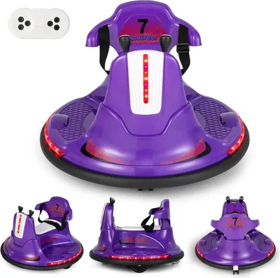 Immagine prodotto di Autoscontro per bambini - Veicolo elettrico 6 V - Rotazione a 360° - Avanti/Indietro - 4 ruote - Plastica - Dai 14 anni in su - Viola