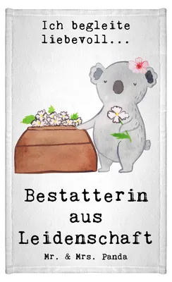Produktbild von Mr. & Mrs. Panda Handtuch Bestatterin Leidenschaft - Weiß - Geschenk, Kleines, Gäste-WC, Frotteehandtuch, frottierhandtuch, gäste wc