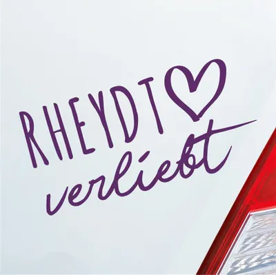 Produktbild von Auto Aufkleber Rheydt verliebt Herz Stadt Heimat Liebe Car 19x10 cm Lila Sticker Heckscheibenaufkleber