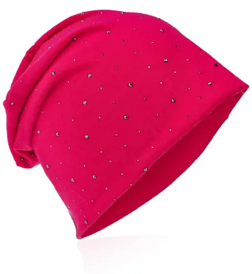 Produktbild von Beanie Muetze Strass Nieten Pink
