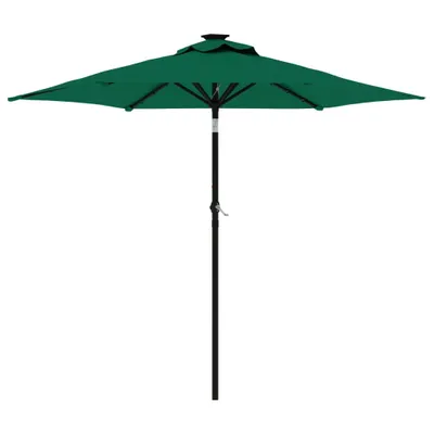 Image de Parasol de jardin avec mât en acier vert 225x225x212 cm
