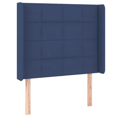 Produktbild von vidaXL Kopfteil mit Ohren Blau 103x16x118/128 cm Stoff