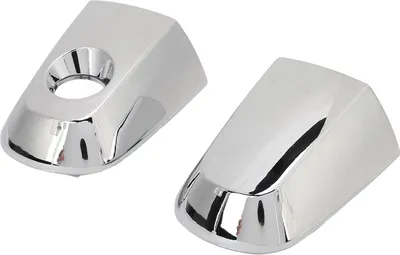 Image de Paire de caches chromés de poignée latérale de porte avant 5716A065 Cache extérieur avec trou de serrure pour Montero L200 2005 à 2015