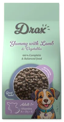Imagen del producto de Alimento para perros adultos Drax, sabor a cordero y verduras, 3 kg