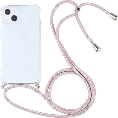 Zdjęcie produktu dla König Design Etui kompatybilne z Apple iPhone 13 Plastikowe etui na telefon komórkowy z łańcuszkiem - Etui na telefon komórkowy różowe