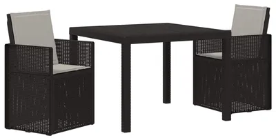 Imagen del producto de vidaXL Juego de mesa y sillas de jardín, 3 piezas, color antracita y gris claro, fabricado en polipropileno