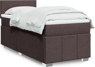 Produktbild von Schlichtes Boxspringbett mit Matratze - Dunkelbraun 100x200 cm Stoff Design Klassische Betten 6819867