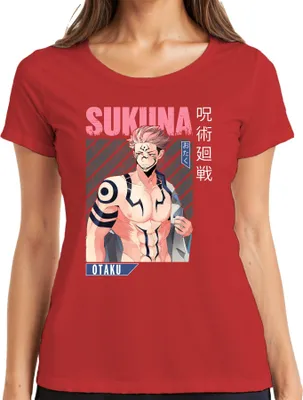 Produktbild von Sukuna Jujutsu Kaisen Otaku Anime Ästhetik Fan Geschenk Vintage Damen T-Shirt, Rot, 3XL