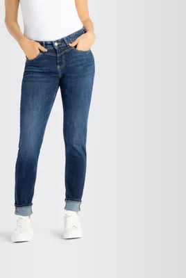 Produktbild von Mac - Damen 5-Pocket Jeans, Rich Slim (5904-90-0389L), Größe:W38, Länge:L28, Farbe:dark blu net wash (D671)