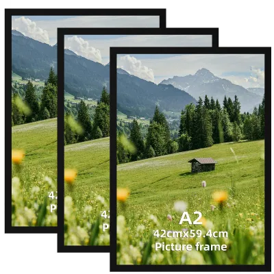 3er-Set A2 Aluminium Posterrahmen 42x59,4 cm Schwarz