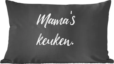 Produktbild von MuchoWow® Zierkissen Sofakissen Wohnzimmer Dekokissen 60x40 cm Mutters Küche - Zitate - Sprichwörter - Mutter - Kochen - Kopfkissen - Polster mit Foto