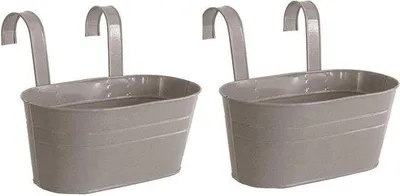 Obrázek produktu pro Kovové závěsné květináče na balkon – rostliny, květiny, bylinky – šedé