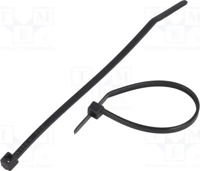 Zdjęcie produktu dla 100 sztuk, opaski kablowe, czarne, długość: 100 mm, szerokość: 2,5 mm, średnica maksymalna: 22 mm, 111-01910, opaski kablowe, wytrzymałość: 80 N