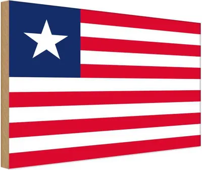 Produktbild von vianmo Holzschild 20x30 cm Liberias Liberia Flagge Fahne Wappen