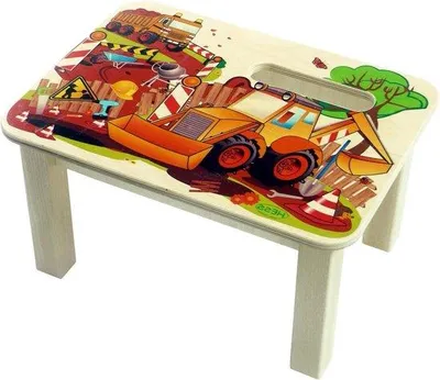 Produktbild von Famanu Fußbank Bauplatz Handgemacht - Kinder - 34 x 25 x 19 cm - Sitzend, Stehend - Erhöhung