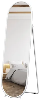 Zdjęcie produktu dla Lustro panoramiczne – Lustro stojące – Lustro owalne – Lustro wolnostojące – Lustro metalowe – 40x160 cm