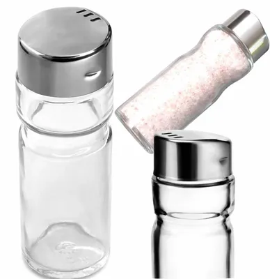 Produktbild von Salzstreuer Pfefferstreuer Gewürzstreuer Glas 50 ml nachfüllbar mit Streudeckel für Salz Pfeffer Kräuter Küche