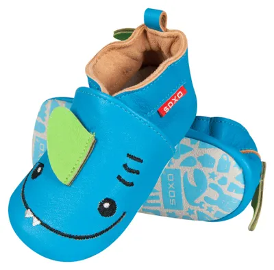 Produktbild von Baby-Hausschuhe aus weichem Leder Tiny - Blau | by Soxo