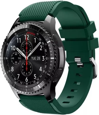 Produktbild von Uhren Armband für Samsung Galaxy Watch 3 45mm 46mm / für Huawei Watch GT GT2 Watch 2 Classic Pro / 22mm Stegbreite weiches Silikon Sport DUNKELGRÜN