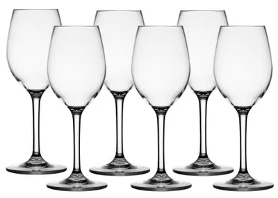 Obrázek produktu pro Bezbarvá sada 6 sklenic na víno, nerozbitná, průhledná, Tritan, party