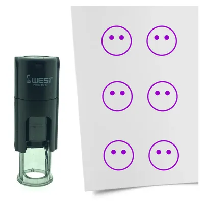 Produktbild von CombiCraft Selbstfärbender Stempel 'Schweigender Smiley' in der Farbe Lila, Ø10mm
