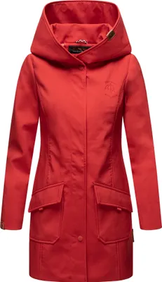 Produktbild von Marikoo Damen Softshell Regenjacke Outdoor Jacke Herbst Parka Mantel MAYLEEN Rot Gr. 44 - XXL
