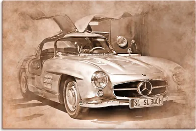 Produktbild von ARTland Leinwandbild Klassischer Mercedes 300 SL Gullwing Größe: 30x20 cm