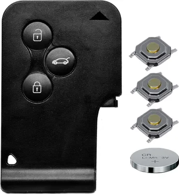 Produktbild von Repair Reparatur Satz Gehäuse Key Card Smartcard Fernbedienung Autoschlüssel Gehäuse 3X Mikrotaster 1x CR1620 Batterie kompatibel mit Renault