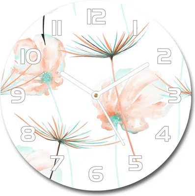 Produktbild von Wanduhr aus Glas 30fi Glasbild Glasuhr Gehärtetes Glas - weisse-zeiger - Dandelion