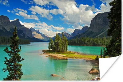Produktbild von MuchoWow® Poster Insel in einem See im Jasper National Park, Kanada 60x40 cm - Schlafzimmerdekoration